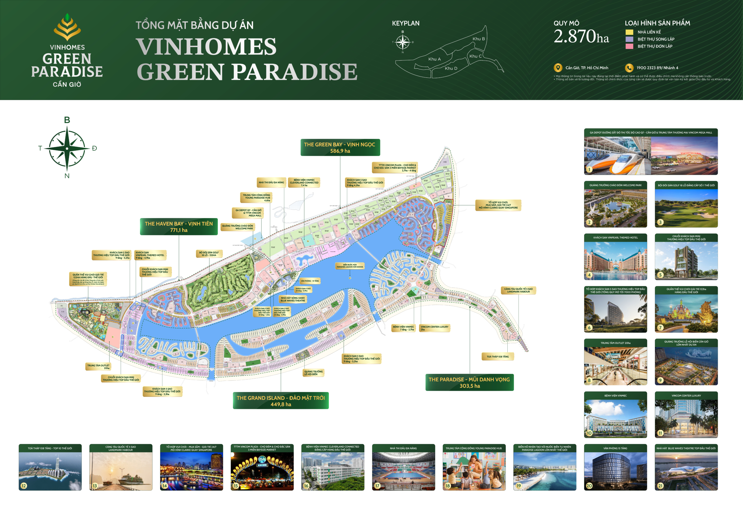 Mặt bằng Vinhomes Green Paradise và Quy hoạch chi tiết 4 phân khu