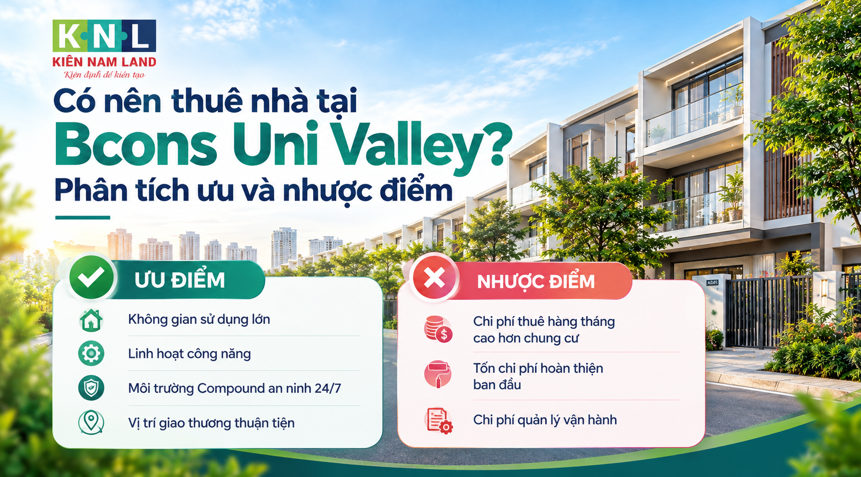 có nên thuê nhà bcons uni valley