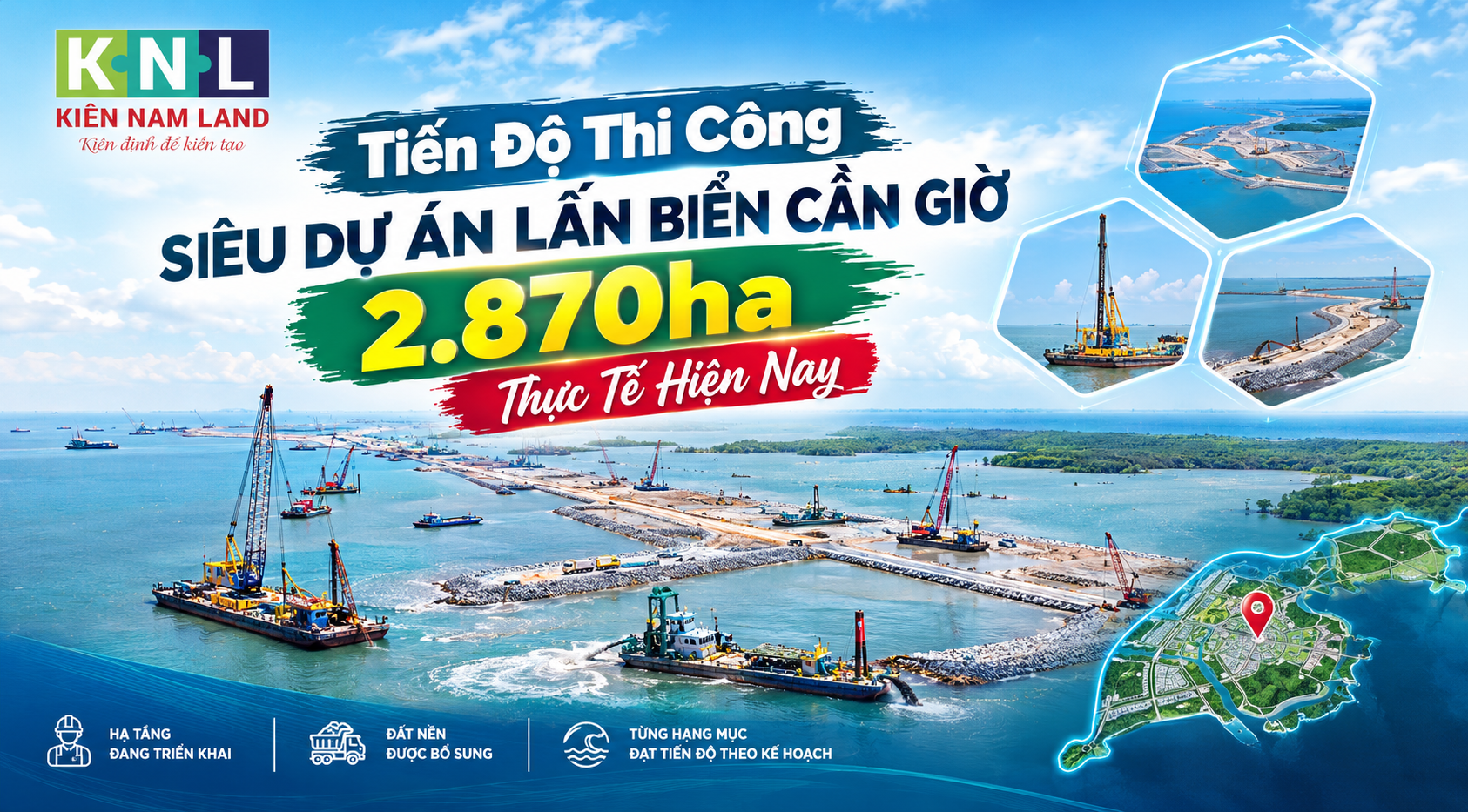 tiến độ dự án lấn biển cần giờ